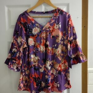 On Running Purple and Pink Floral Blouse